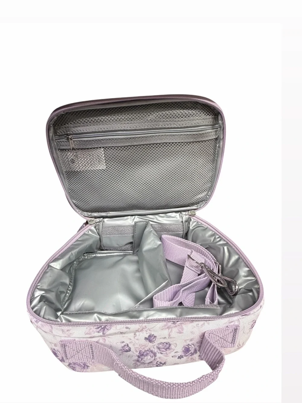 Purple Floral Insulated Lunch Bag
